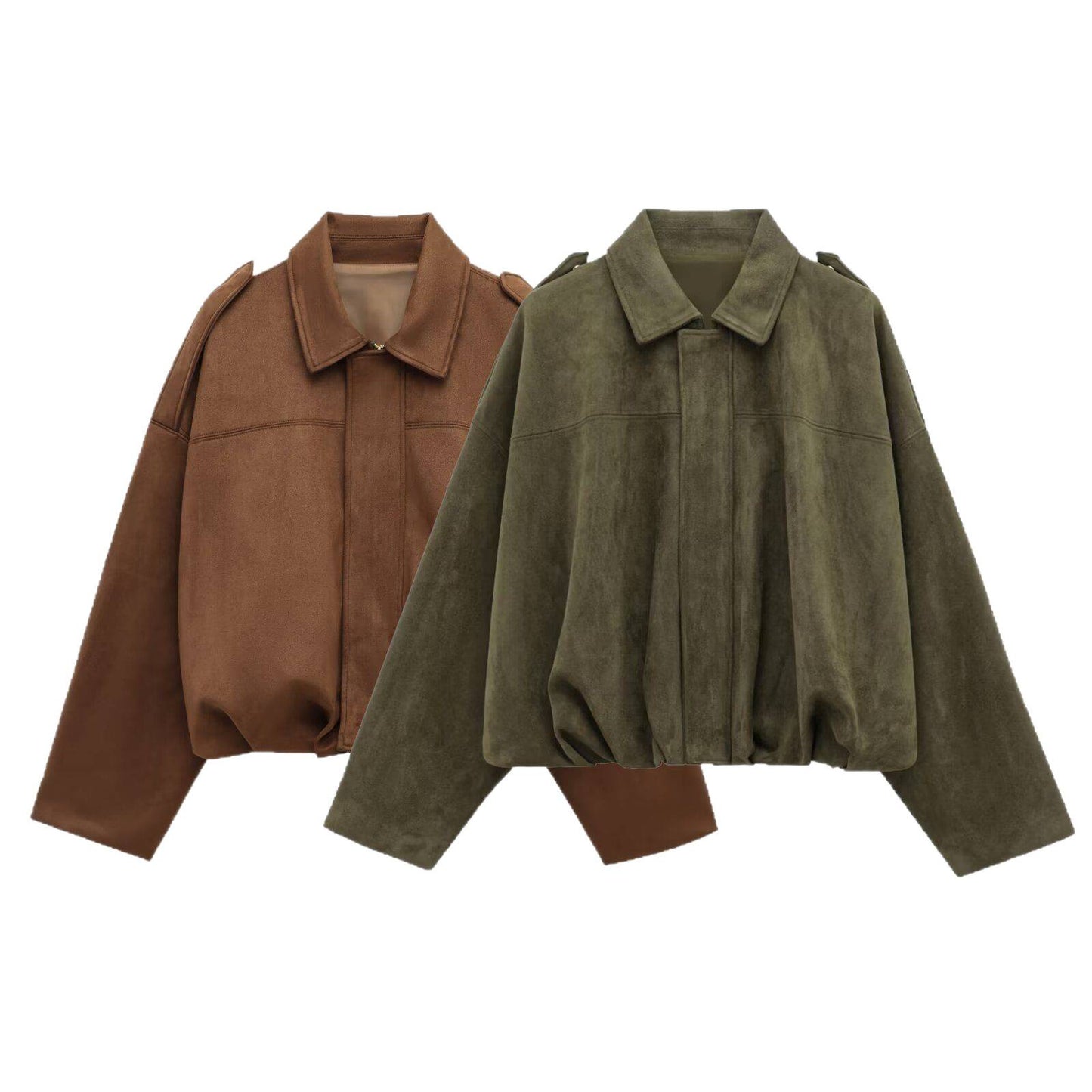 EmberLuxe Suede Bomber Jacket