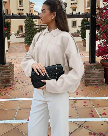 EmberLuxe Suede Bomber Jacket
